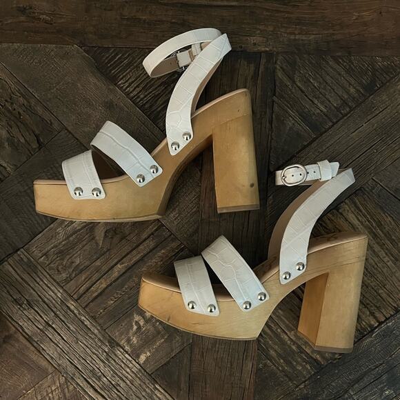 *NWOT Sam Edelman Rosalind Ivroy Embossed Platform Block Heel Sandal - Sz 9 - Picture 10 of 11